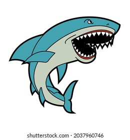 Shark isolated. Sea predator. Large predatory marine fish. vector illustration