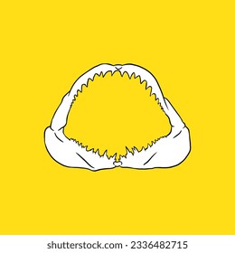 Shark Jawbone. Vector and Illustrator. Hand Draw.