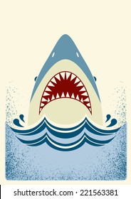 Shark Jaws.Vector Color Background Illustration For Text