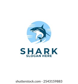 Shark Jump Logo Design Template Vektorgrafiken