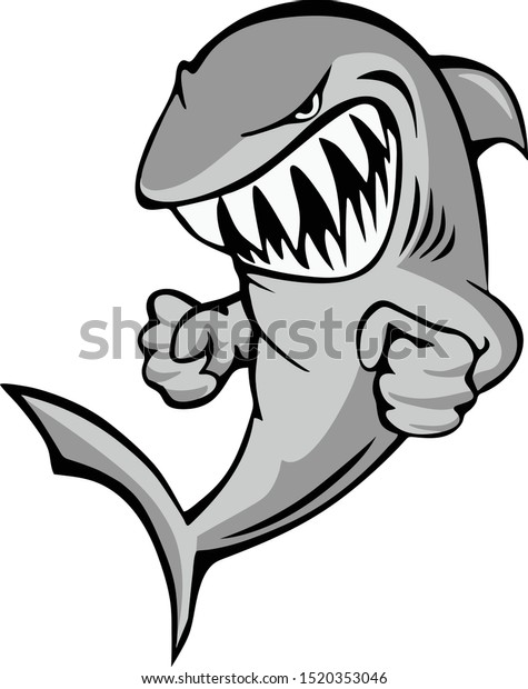 Shark Jumping Big Grin Fists Cartoon Stock Vector Royalty Free 1520353046 Play the free regular show game, fist punch and other regular show games at cartoon network. shutterstock