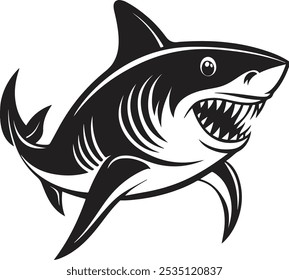 A shark is jumping silhouette illustration