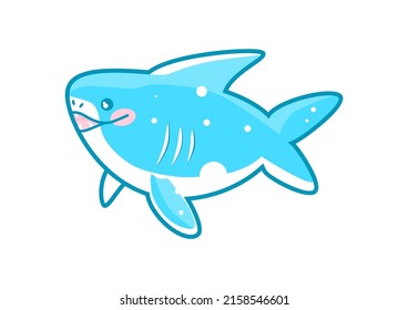 Shark Kawaii Style Limited Color Vector Stock Vector (Royalty Free ...