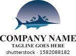 Shark and Landscape Vector Royalty Logo Design Inspirations