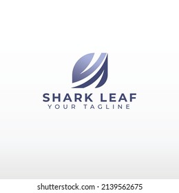 Shark leaf Logo Vector Illustration. Suitable for your company