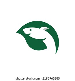 Shark Leaf Simple Ecology Nature Logo