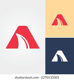 Vector de logotipo de diseño de letra de tiburón A