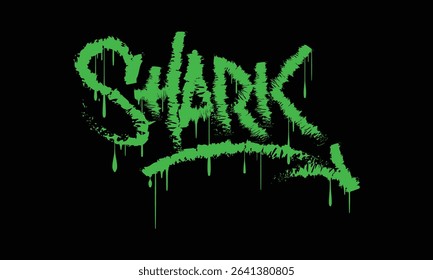 SHARK lettering custom style design