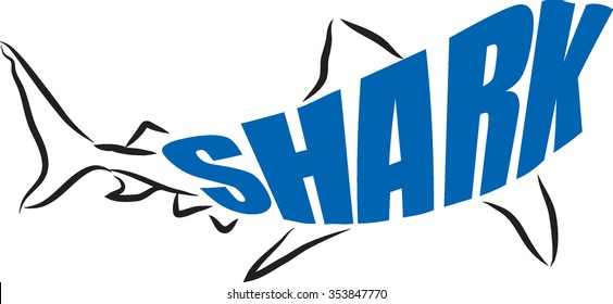 shark lettering illustration