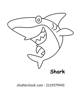 Shark Line Art Illustration Animal Vector