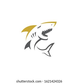 Shark Line Art Logo Vector Icon Illustration