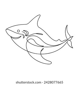 Shark line art premium vector illustration