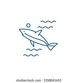 Shark line icon concept. Shark flat  vector symbol, sign, outline illustration.