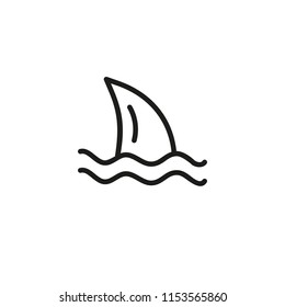 Shark line icon. Fin, danger, predator. Sea life concept. Can be used for topics like swimming, warning, ocean life