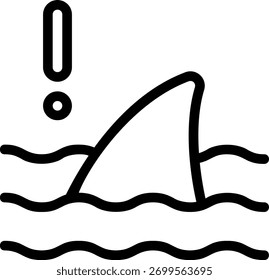 Vector de ilustración de icono de línea de tiburón
