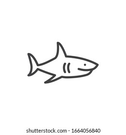 Shark line icon. linear style sign for mobile concept and web design. Fish shark outline vector icon. Predator symbol, logo illustration. Vector graphics