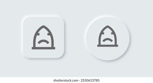 Shark line icon in neomorphic design style. Fish signs vector illustration.