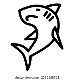 Shark line icon, ocean concept, danger marine fish sign on white background, Shark silhouette icon in outline style for mobile concept and web design. Vector graphics