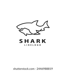 Shark line logo design vector illustration 2