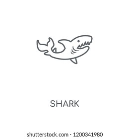 Shark linear icon. Shark concept stroke symbol design. Thin graphic elements vector illustration, outline pattern on a white background, eps 10.