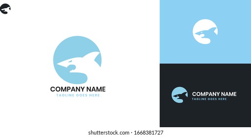 Shark Logo - All elements on this template are editable with vector software