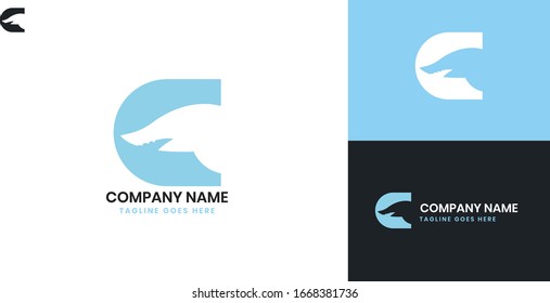 Logotipo de tiburón: todos los elementos de esta plantilla se pueden editar con software vectorial