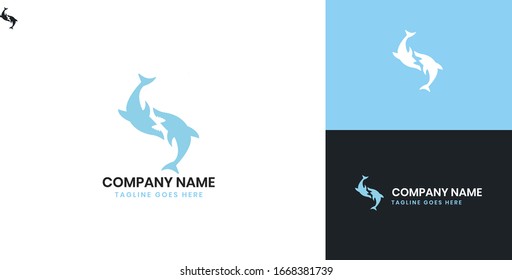 Shark Logo - All elements on this template are editable with vector software