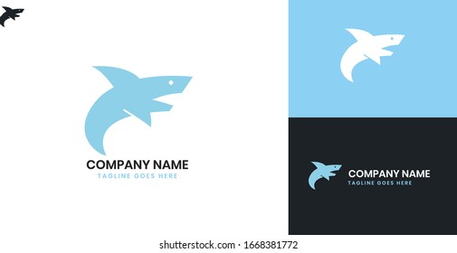 Shark Logo - All elements on this template are editable with vector software