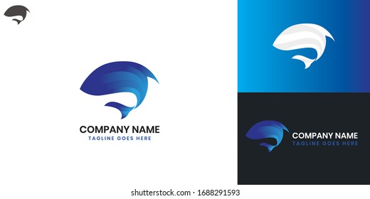 Shark Logo - All elements on this template are editable with vector software