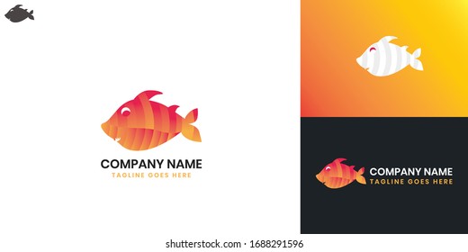 Shark Logo - All elements on this template are editable with vector software