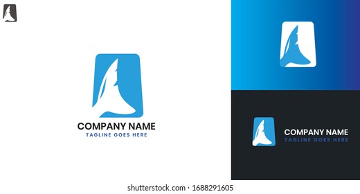 Shark Logo - All elements on this template are editable with vector software