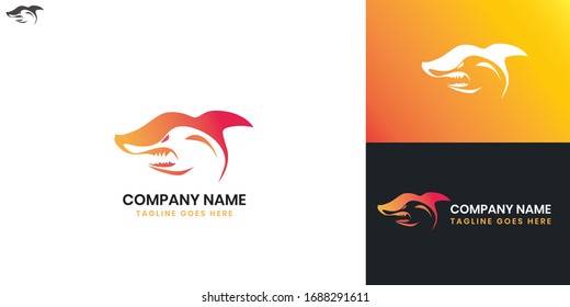 Shark Logo - All elements on this template are editable with vector software
