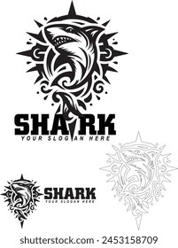 Shark Logo - Black and White 