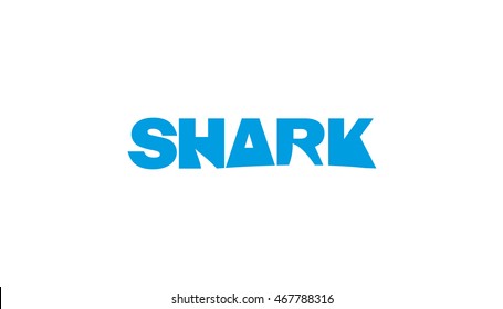 Shark Logo Blue Text Vector Design Illustration