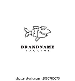 shark logo cartoon icon template design black modern isolated vector illustration