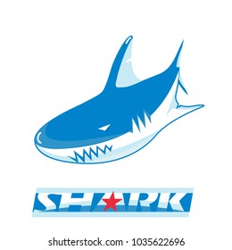 shark logo for a club or sport hockey team - vector llustration