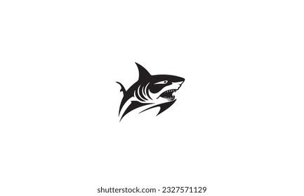 shark logo design black simple flat icon on white background
