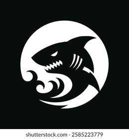 Shark Logo Design in a Circular Emblem