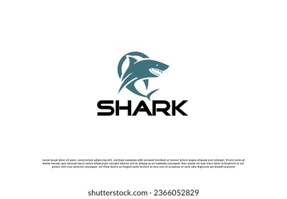 shark logo design. creative typography shark logo design. shark logo design concept