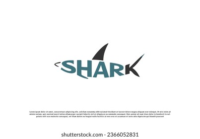 shark logo design. creative typography shark logo design. shark logo design concept