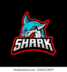 Design-Vektorgrafik des Shark-Logos für Sportteams oder Clubs