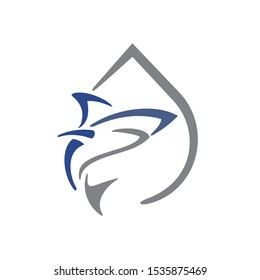 Shark  logo design template vector illustration