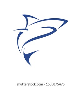 Shark  logo design template vector illustration