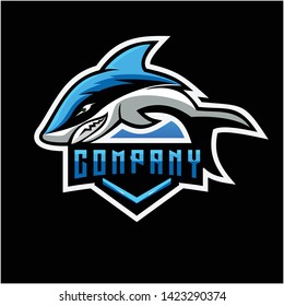 shark logo design vector icon illustration
