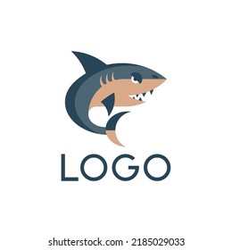 Shark logo design, vector icon or clipart.