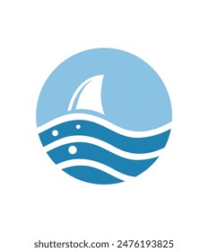 Ilustración vectorial de diseño de logotipo de tiburón