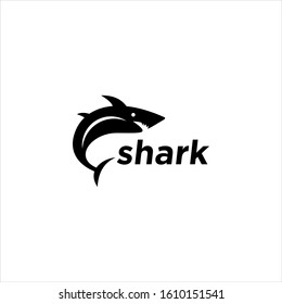 shark logo design vector image with black color