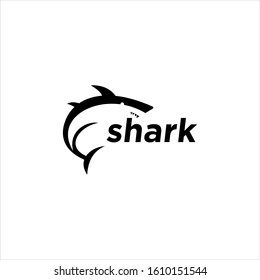 shark logo design vector image with black color