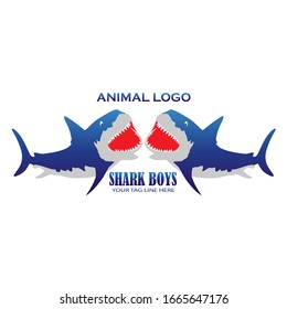 Shark logo design vector isolated on a white background