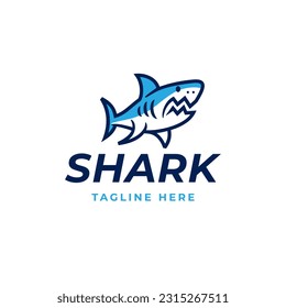 Shark logo design vector isolated in white background